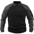 thumbnail image 2 of Sweatshirts for Men 2025 Fall Winter Long Sleeve Color Block Warm Breathable Tactical sweatshirt Pullover Tops, 2 of 5