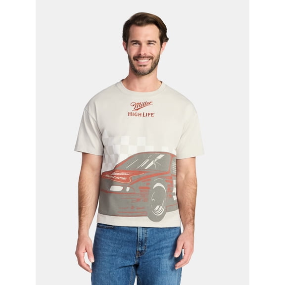 Miller Racing Men's and Big Men's Cropped Fit Graphic Tee, Sizes XS-3XL