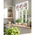 thumbnail image 3 of Tulips Valances for Windows Colorful Floral Abstract Flowers Spring Summer Valance Rod Pocket Light Filtering Short Window Treatments Curtains for Kitchen Bathroom Living Room Bedroom, 60 x 18 Inch, 3 of 7