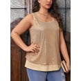 thumbnail image 3 of Plus Size Summer Sleeveless Women Sequin Patchwork Tank Tops Shirt, 3 of 5
