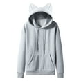 thumbnail image 2 of CEHVOM Sweat à Capuche en Polaire avec Oreilles de Chat pour Hommes, 2 of 3