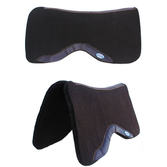 Horse SADDLE PAD  Western Contoured Wool Felt Moisture Wicking Brown 39RT17BR