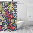 thumbnail image 2 of Colorful Flowers Shower Curtain for Bathroom Modern Bathroom Decor Waterproof Washable Fabric Shower Curtains with 12 Hooks for Hotel Bathroom Bathtubs 60x72 Inch, 2 of 6