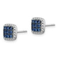 thumbnail image 2 of Primal Gold 14 Karat White Gold Diamond and Sapphire Post Earrings, 2 of 4