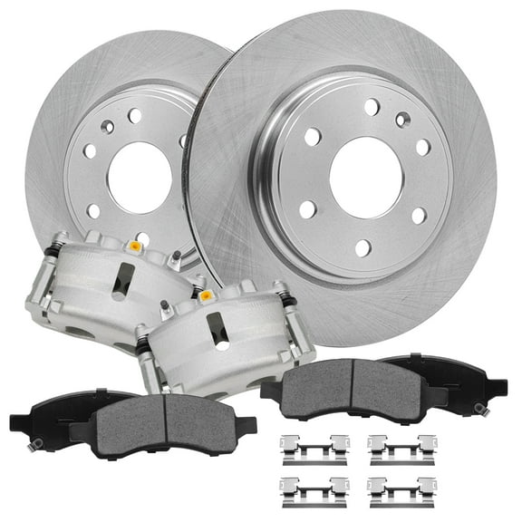 Detroit Axle - Front Brake Kit for Chevy Traverse GMC Acadia Buick Enclave Saturn Outlook Brake Rotors Brake Calipers w/Brackets Ceramic Brakes Pads Replacement [12.80 inch Rotors]