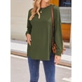 thumbnail image 5 of Weardear 3 Pack Maternity Shirts Womens Long Sleeve Split Side Tunic Tops Drop Shoulder T Shirt Casual Pregnancy Clothes, 5 of 6