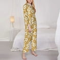 thumbnail image 3 of Goofa Rose Flowers Printed Women’s 2 Piece Pajama Set Super,Pajamas Women's Long Sleeve Sleepwear Soft Button Down Loungewear Pjs Lounge Set Nightwear-X-Large, 3 of 9