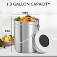 thumbnail image 2 of Compost Bucket for Kitchen Countertop,1.3 Gallon Stainless Steel Compost Bin Indoor with Lid, Odorless Food Waste Bucket, 2 of 6