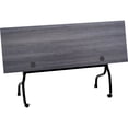 thumbnail image 3 of Lorell Charcoal Flip Top Training Table Charcoal Rectangle, Melamine Top - Black Four Leg Base - 4 Legs - 72" Table Top Width x 23.60" Table Top Depth - 29.50" Height - Melamine, 3 of 7