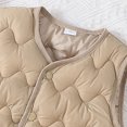 thumbnail image 4 of felwors Toddler Puffer Vest Boys Girls Vest Warm Winter Jacket Lightweight Sleeveless Buttons Coat (12-18 Months,Khaki), 4 of 4