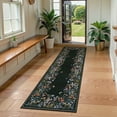 thumbnail image 5 of Wonnitar 2x6 Floral Runner Rug for Hallways, Black Washable Kitchen Runner Rugs , Soft Low Pile Runner for Laundry Bedside, 5 of 9