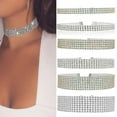 thumbnail image 2 of Women's Fashion Full Rhinestones Sparkling Choker Short Collar Necklace Jewelry, 2 of 8
