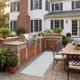 thumbnail image 3 of Safavieh Courtyard Naomi Geometric Indoor/Outdoor Runner Rug, Beige/Aqua, 2'3" x 12', 3 of 9