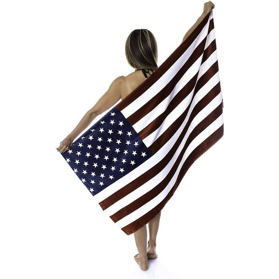 American Flag USA Cotton Beach Towel