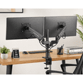 thumbnail image 4 of Mounting Binge Dual Monitor Mount for 13–32 Inch Screens | Full Motion Articulating Arm | Tilt, Swivel & Rotation | Heavy-Duty VESA Mount 75×75 & 100×100 | Adjustable Desk Clamp Stand, 4 of 16
