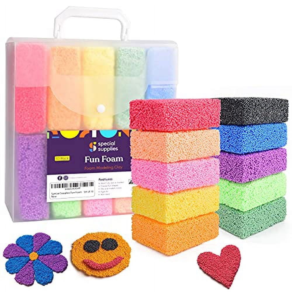 Special Supplies Fun Foam Modeling Foam Beads Play Kit 10 Blocks Children?s Educational Clay for Arts Crafts Kindergarten Preschool Kids Toys Develop Creativity Motor Skills