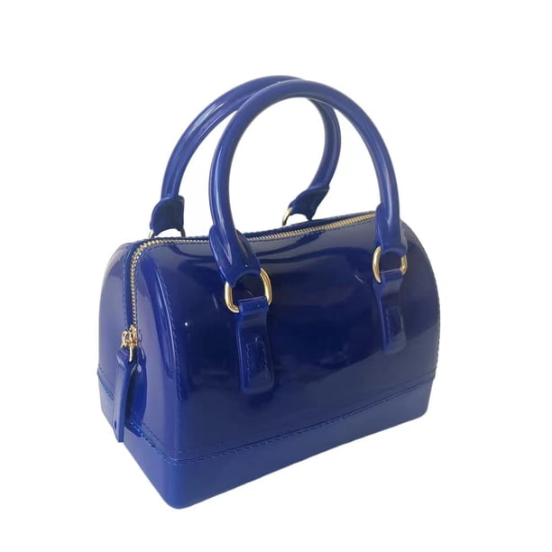 MIFORINES Bolso de mano con asa superior en forma de almohada de gelatina de verano para mujer, bolso de cristal transparente de Color caramelo