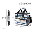 thumbnail image 3 of FORMRS Insulated Cooler Bag 24 Cans Capacity Soft Leakproof Lunch Box with Side Pockets, Dark Blue Hand Drawn Sailboats, 3 of 7