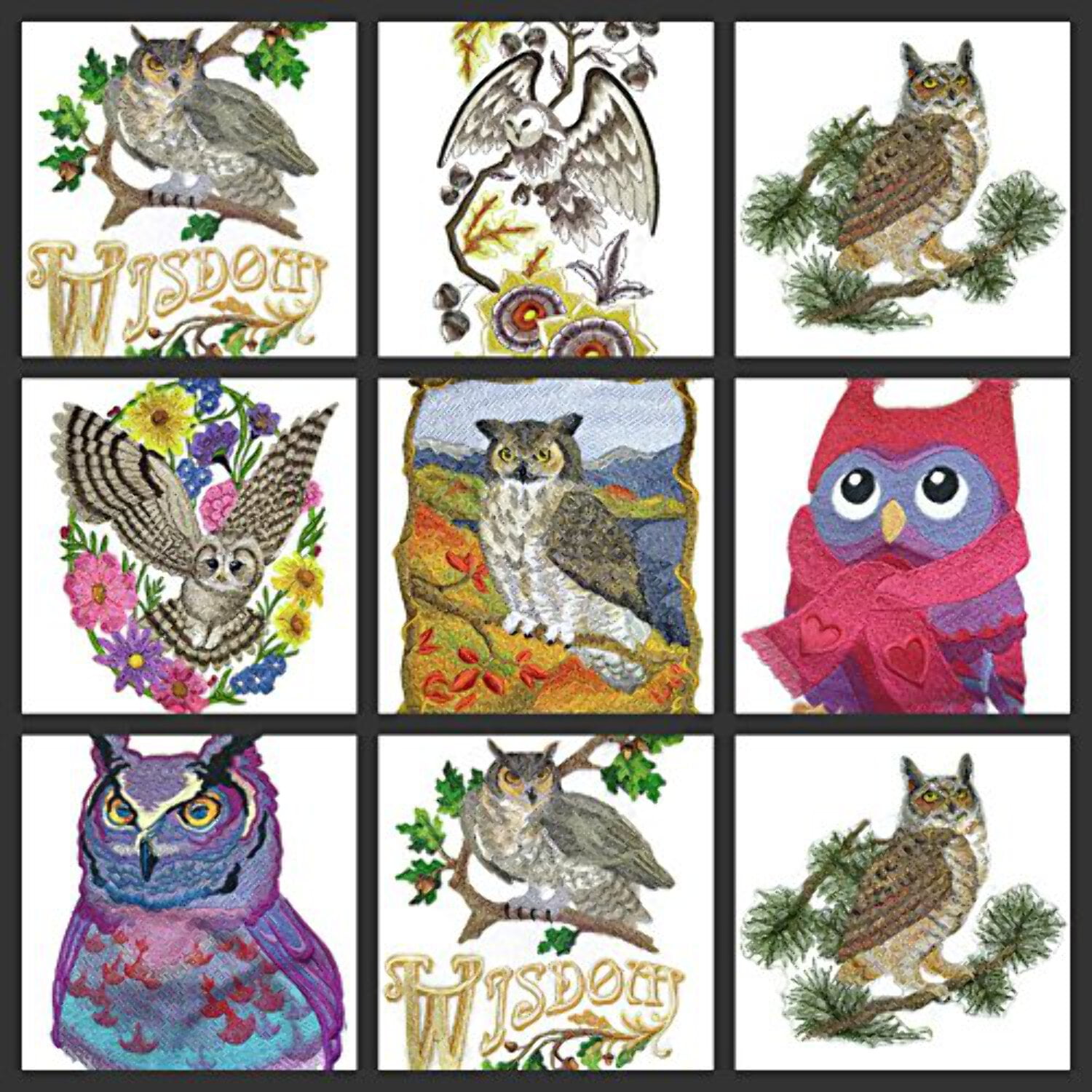 Beyond Vision Custom Birds [Barn Owl in Autumn ] Embroidered Iron on/Sew Patch (6.92" x 6.91")
