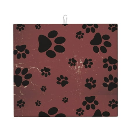 

Kitchen Drying Mat Dog Paw Tableware Absorbent Pad For Kitchen Countertop (16 X18 )