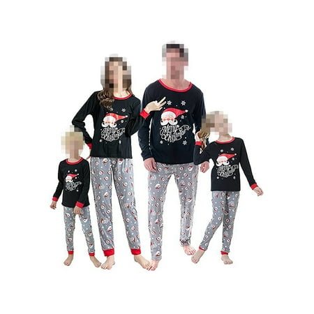 

EYIIYE Family Matching Christmas Pajamas Set Holiday Santa Claus Sleepwear Xmas PJS Set for Couples and Kids
