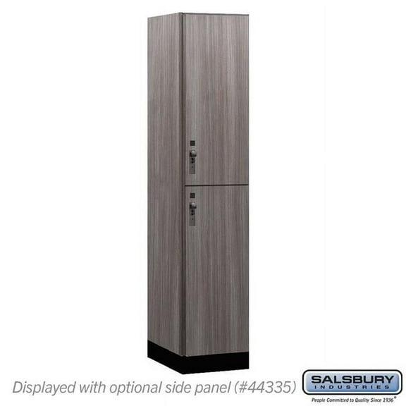 Salsbury Industries 15-42161SW 15 in. Wide Premier Wood Locker - Double Tier - 1 Wide - 6 ft. High - 21 in. Deep - Skyline Walnut - Hasp