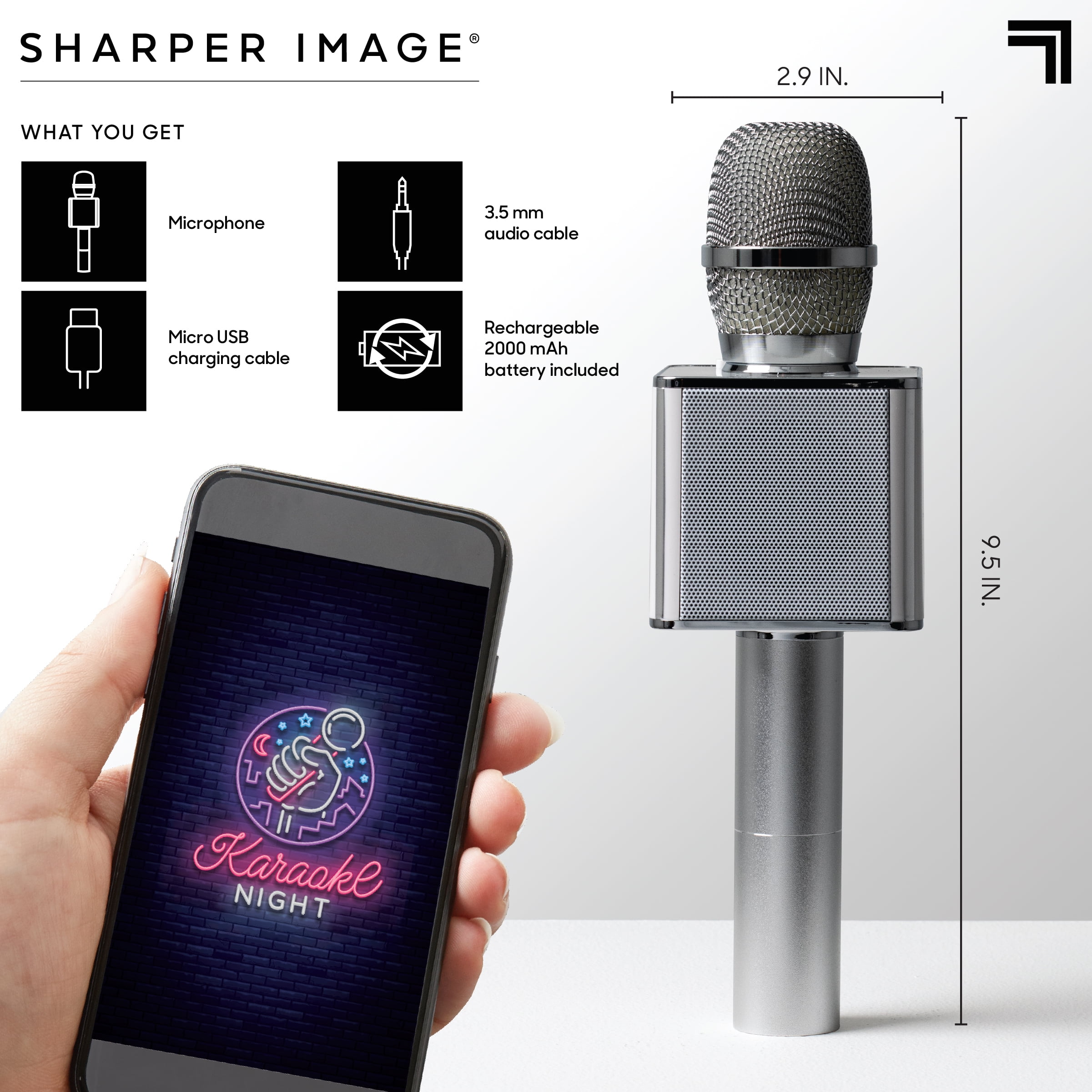 sharper image wireless karaoke microphone speaker