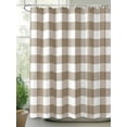thumbnail image 2 of Shower Curtain Light Brown Buffalo Check Plaid Shower Curtains for Bathroom, Waterproof Polyester Shower Curtain Set with Hooks, Standard Size 66" x 72" Farmhouse Style, 2 of 6
