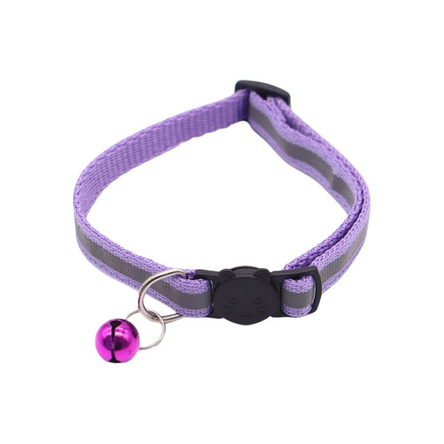 Collar reflectante para gatos con collar ajustable y pequeño para perros Collar de nailon suave para mascotas para pasear por la noche al aire libre