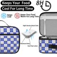 thumbnail image 4 of Blue and White Checkered Pattern Insulated Lunch Bag Teens,Bento School Lunch Bag for Teens for Work,Picnic or Travel 10.6x7.7x4.3 Inches,12 Can Capacity, 4 of 6