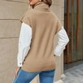 thumbnail image 4 of New Women's Turtleneck Sweater Elegant and Comfortable Sweater Tops Autumn and Winter Casual Loose Knitted Sleeveless Pullover Vest Sweater-Gray-S, 4 of 7
