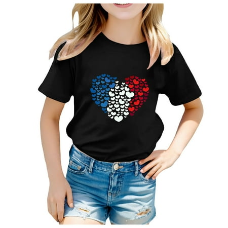 

Toddler Girl Short Sleeve Tee Shirt Toddler Boys Girls Prints Short Sleeve Prints T Shirt Tops Clothes Everyday Wear 8-9 Years