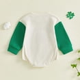 thumbnail image 4 of Leey-World Newborn Baby Girl Boy St Patricks Day Outfit Four Leaf Clover Romper Sweatshirt Waffle Bodysuit Shirts Irish Outfit|Green,3-6 Months, 4 of 8