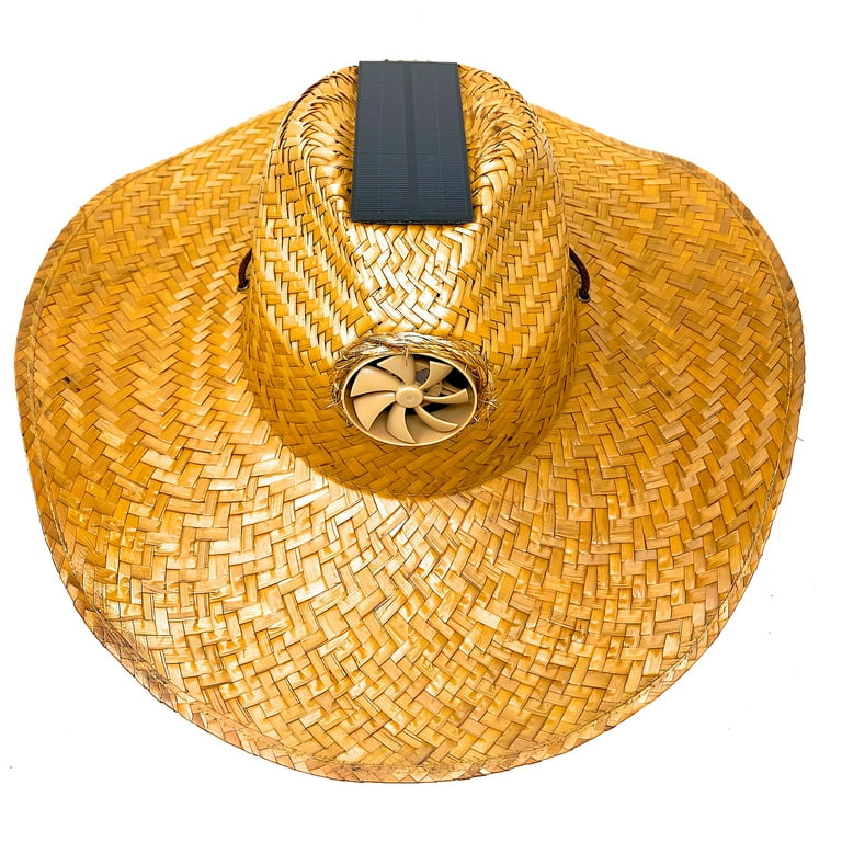 Kool Breeze Solar Hat Plain Gentlemen's Brown Wide Brim Protection  Ventilated Solar Fan Operated (XL)