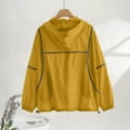 thumbnail image 5 of Women's Summer Solid Color Fashionable Light Breathable Zipper Sun Protection Hoodie Jackets Long Sleeve Shirts Hiking Outdoor Full Zip Tops, 5 of 6
