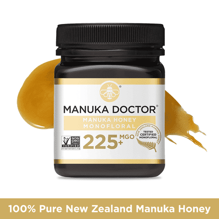 MANUKA DOCTOR Manuka Honey, MGO 225+ Monofloral, 100% Pure New Zealand Honey, RAW, Non-GMO, 8.75oz