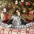 thumbnail image 3 of Christmas Tree Skirt 48 Inch, Grey and White Buffalo Plaid Xmas Tree Skirt, Winter Christmas Tree Mat for Home Party Holiday Indoor Outdoor Decorations, 3 of 6