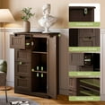thumbnail image 6 of Aiho 33.5 "H Wooden Bathroom Storage Cabinet with 4 Drawers, a Cupboard and Adjustable Dividers for Bathroom,Living room,and Bedroom - Brown, 6 of 11