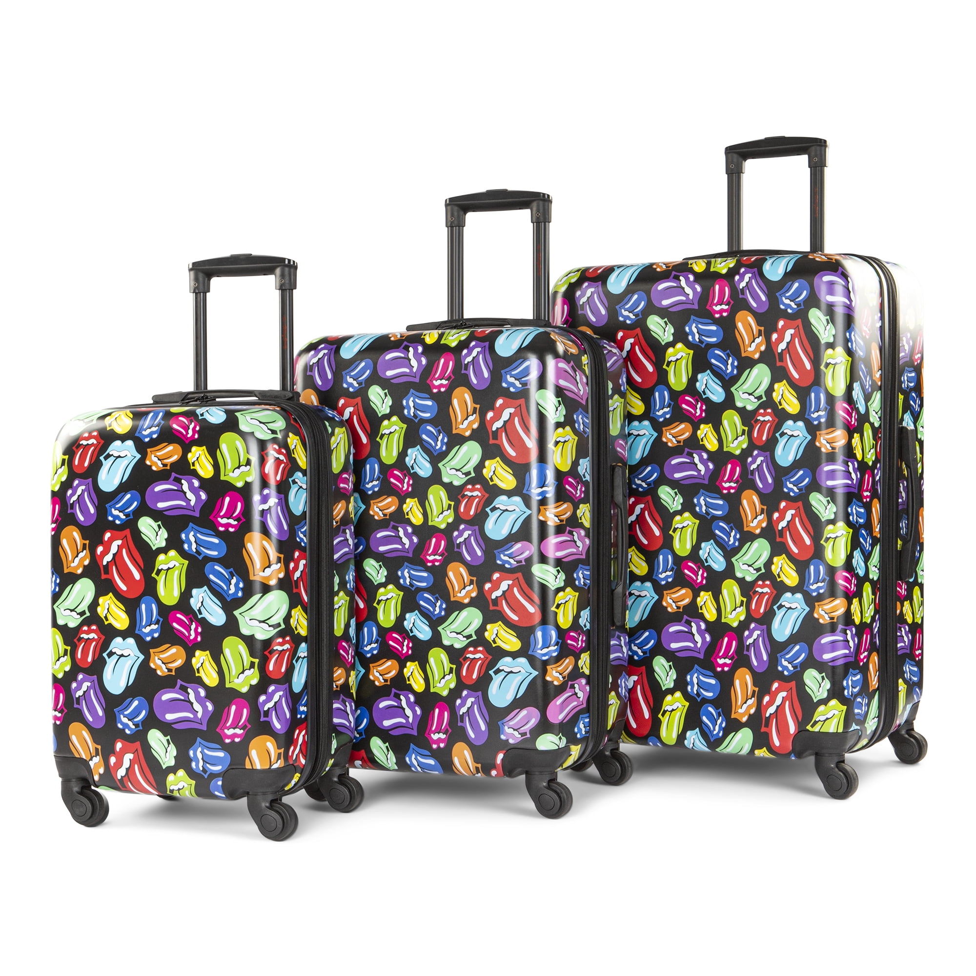 The Rolling Stones - 3 Piece Nested Spinner Suitcase Luggage Set Multi ...