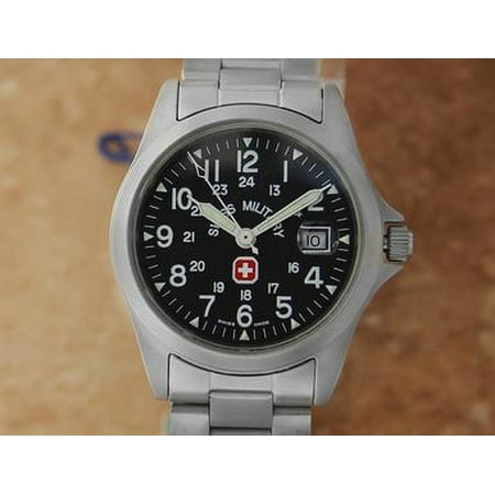 New Swiss Military Boysize 30MM Stainless Steel Swiss Made Quartz Watch (Best Vintage Military Watches)