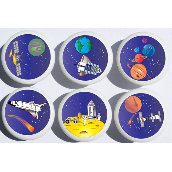 Outer Space Drawer Pulls  Space Ship Cabinet Drawer Knobs  Childrens Room