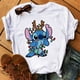 thumbnail image 1 of Camiseta divertida de Navidad Kawaii Lilo Stitch para mujer, camiseta de manga linda de Stitch, camiseta gráfica Y2k, camisetas de calle, camisetas para mujer, 1 of 5