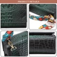 thumbnail image 3 of Women's Crocodile Print Top Handle Shoulder Bag PU Leather Crystal Satchel Flap Crossbody Square Handbag Clutch Purse, 3 of 6
