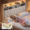 thumbnail image 3 of EnHomee Full Size Bed Frame with 4 Storage Drawers Upholstered Platform Bed Frame with Headboard & LED Lights & Charge Station, 3 of 8