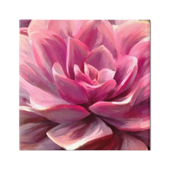 Stupell Industries Pink Succulent Leaves Botanical & Floral Painting Gallery Wrapped Canvas Print Wall Art, 24 x 24