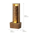 thumbnail image 3 of Teamson Home Framed Layered Rock Design Patio Water Fountain–Warm Glow Lighting with Steady Flow & Electric Pump, Brown, 3 of 18