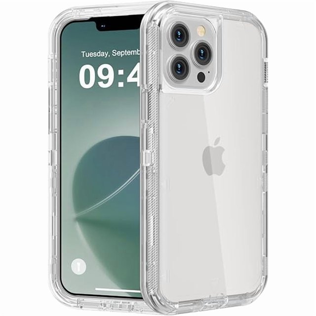 HAYAN Clear Case for iPhone 13 Pro Max, Heavy Duty Shockproof Protection Phone Cases, Durable 3-Layer Transparent Protective Cover Compatible with iPhone 13 ProMax (6.7 inch), Crystal Clear
