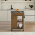 thumbnail image 3 of Fairmont Kitchen Cart Engineered Wood With Faux Marble Top and Oak Finish Wood, 3 of 12
