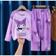 thumbnail image 3 of Sanrios Conjunto de pijama cómodo para niños y niñas Anime Hello Kittys Kuromi Cinnamoroll lindo cuello redondo pantalones de manga larga ropa de descanso, 3 of 5