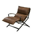 thumbnail image 2 of Accent Chair with Leatherette Seat and Sloped Arms, Brown, 2 of 5